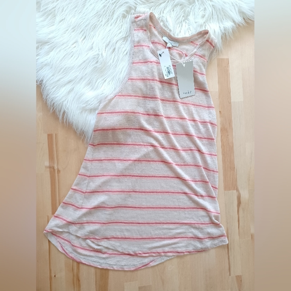 {Joie} Rayson Racerback Linen Tank Top in Flax - Picture 2 of 5